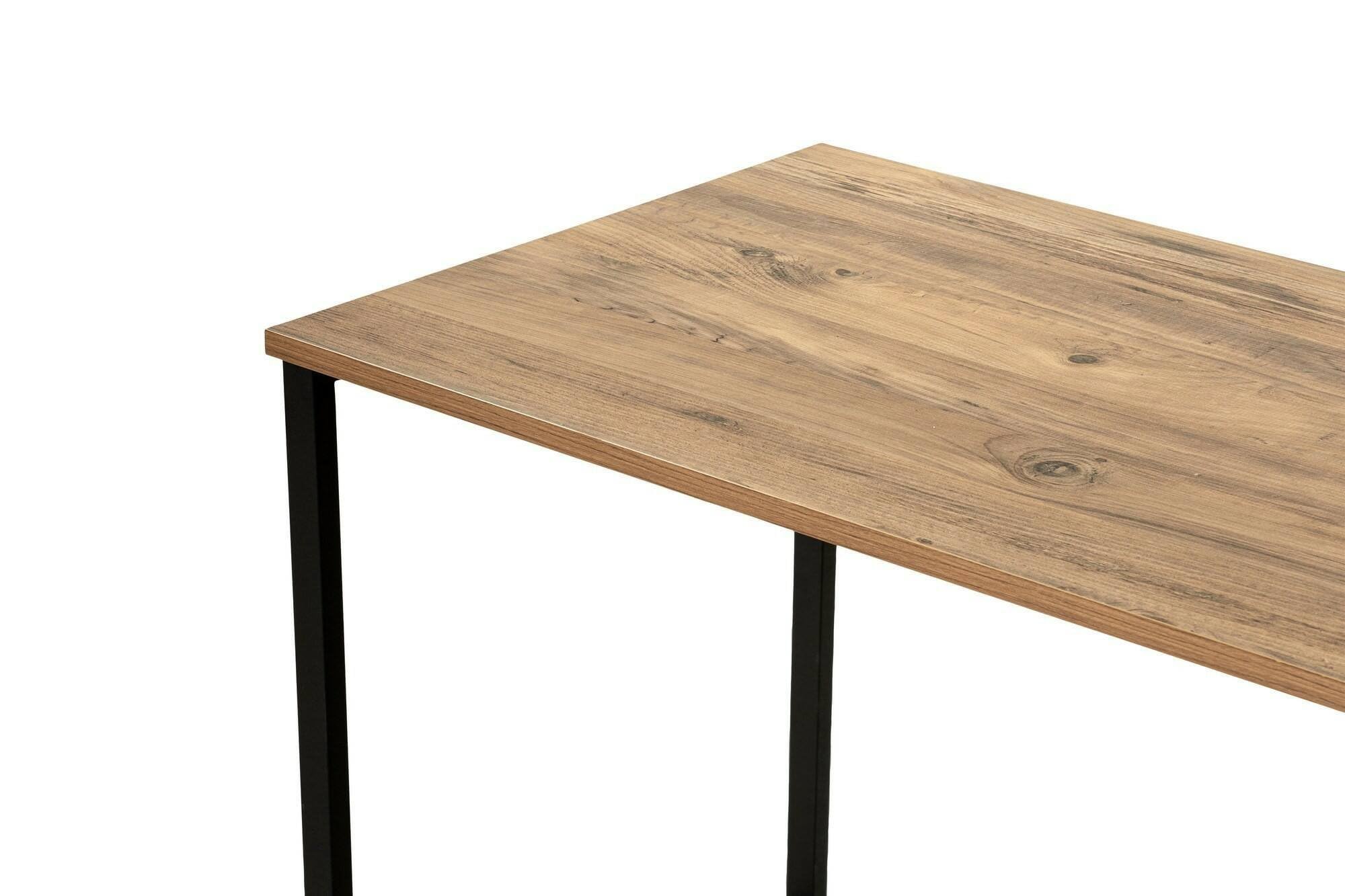 Dmora - Scrivania Caprioli, Scrittoio Multiuso, Tavolo per Ufficio Porta PC, Piano di Lavoro, 240x60 h74 cm, Pino e Nero