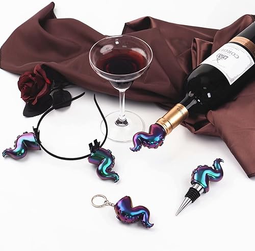 Miniatura 3 de JINGBIN Moldes de resina para tentáculos de pulpo, 2 moldes de tapón de botella para resina con 5 moldes de acero inoxidable para proteger el vino,