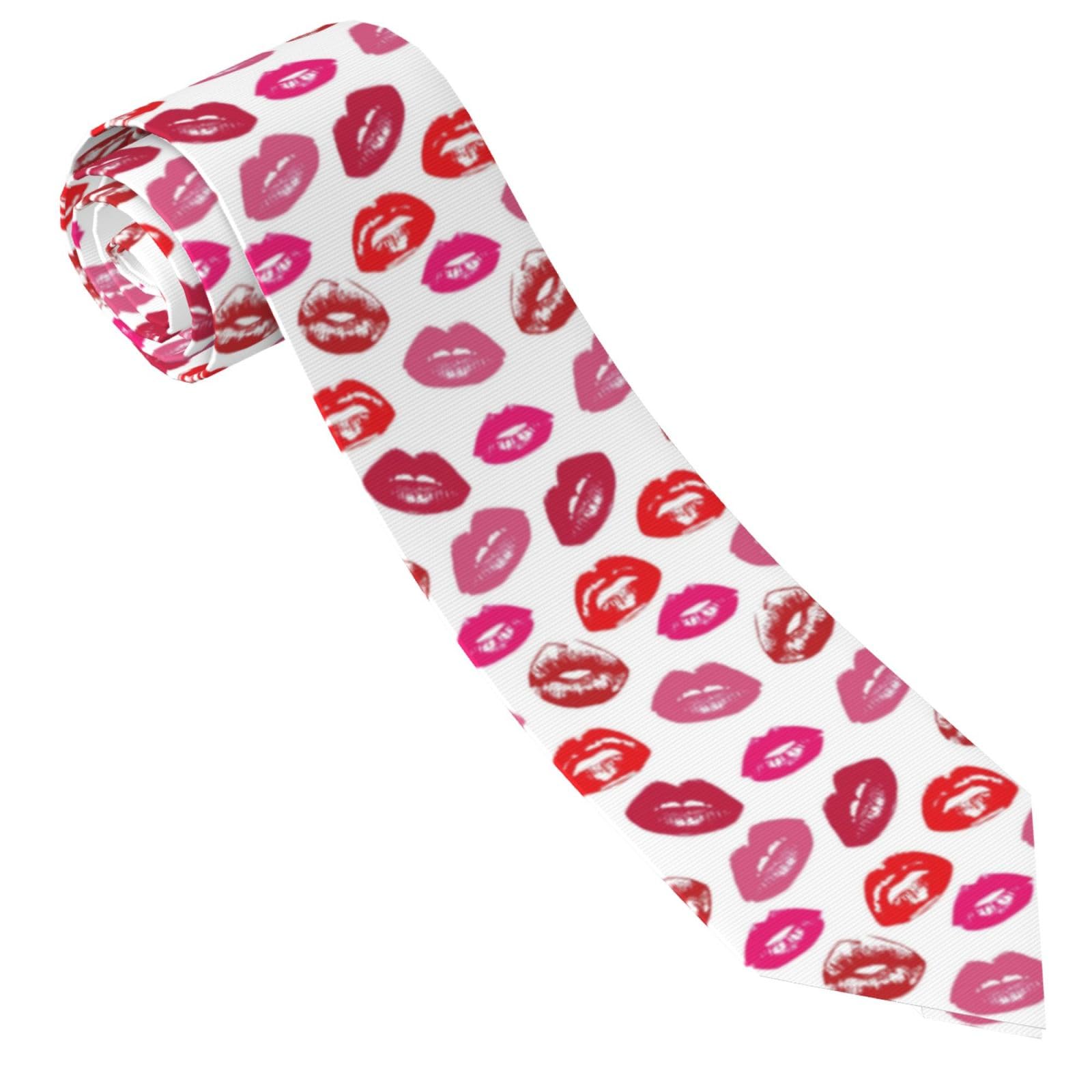 SMAZDFXX Red Lip Get 5 Men's Ties Fashion Neckties Casual Gentleman Necktie Novelty Neck Ties for Men