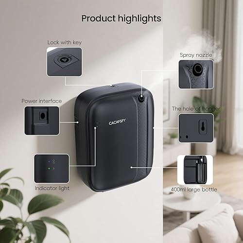 Miniatura 6 de Difusor sin agua, difusor de aroma de hotel, control inteligente de aplicación, capacidad de hasta 2000 pies cuadrados, tecnología de aire frío,