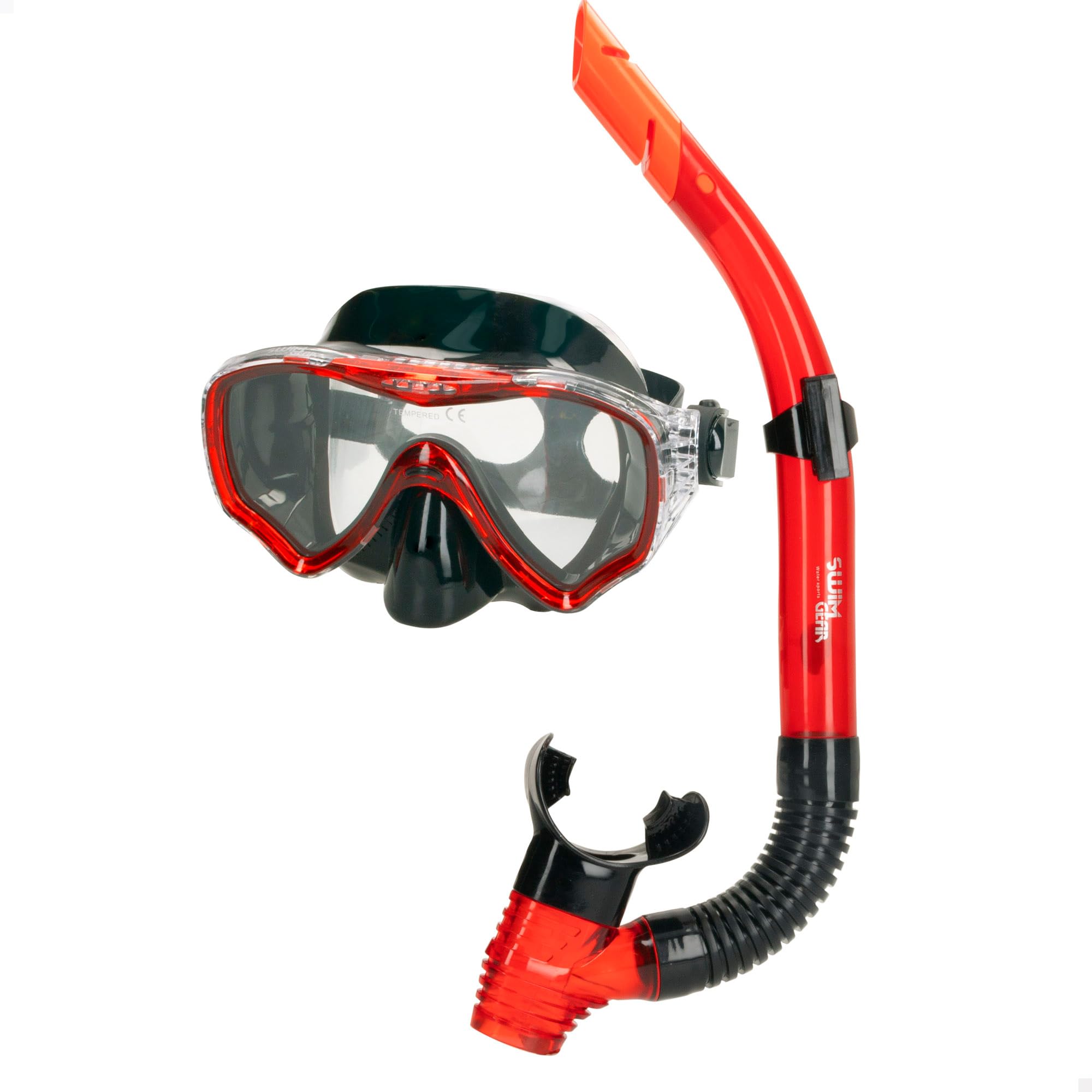 AKTIVE Aqua Sport Gafas de Buceo con Tubo Flexible, Sello Silicona, Látex Free, Lentes de Cristal Templado, Fácil Ajuste, Hipoalergénico
