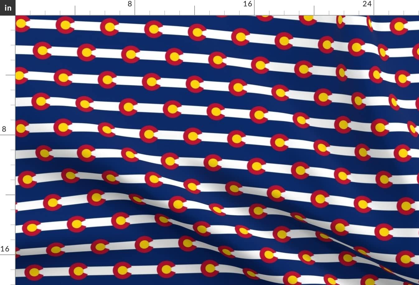Spoonflower Fabric - Colorado Flag Flags USA United States America Printed on Satin Fabric by The Yard - Sewing Lining Apparel Fashion Blankets Decor