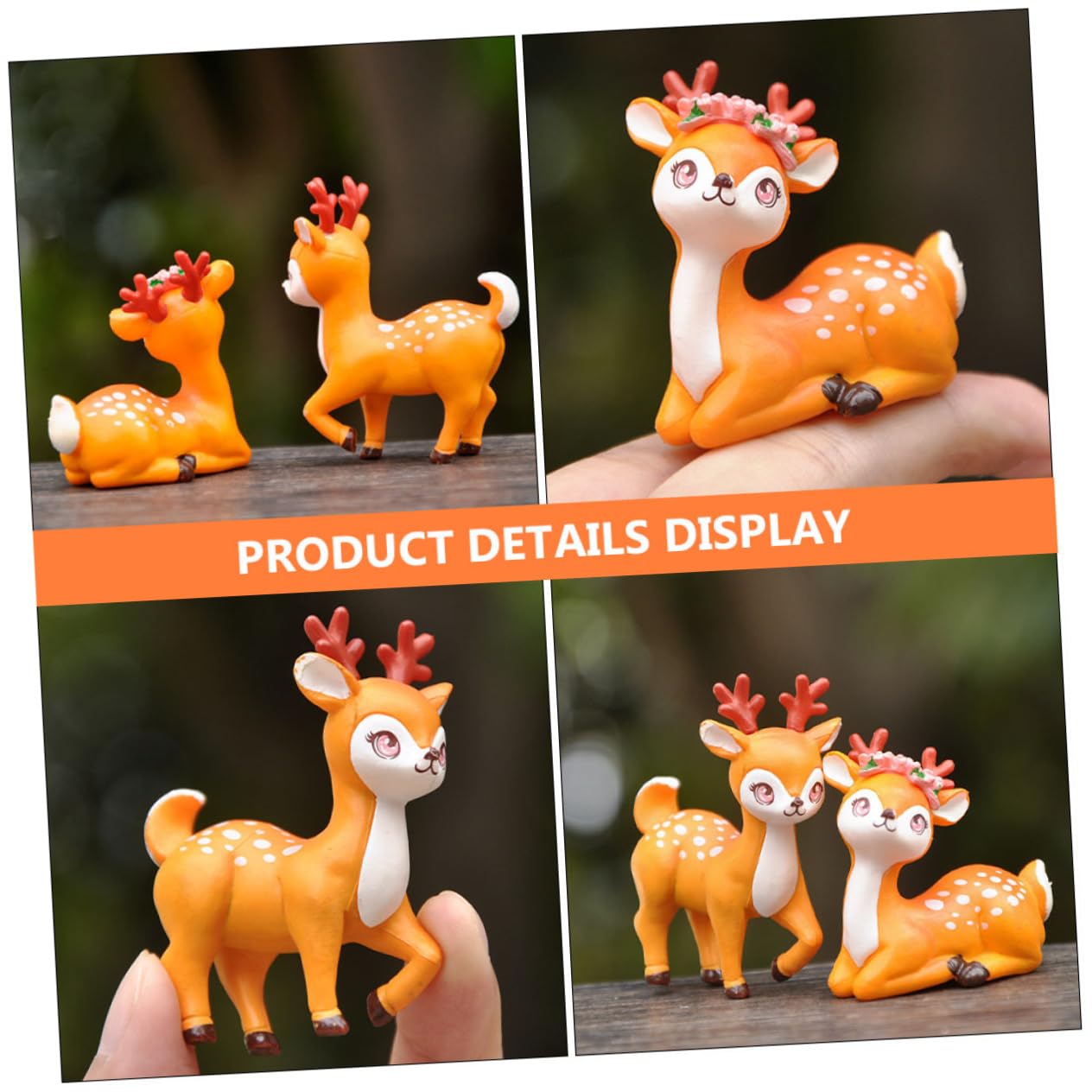 ULTECHNOVO 20stücke Cartoon REH Figuren Resin Tier Dekoration Für Schreibtisch Garten Und Party Niedliche REH Ornamente Für Kreative Innenraumgestaltung