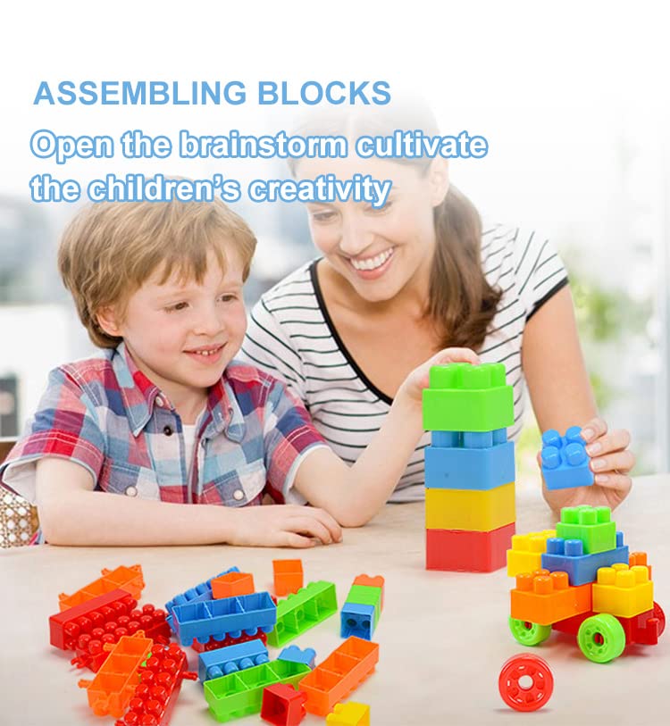 Image of AEXONIZ TOYS Plastic Star Links Building Blocks - 200Pcs, Multicolor Bulk Plastic Educational Making Sweet Home Smart City Building Block for Indoor, Outdoor for Kids