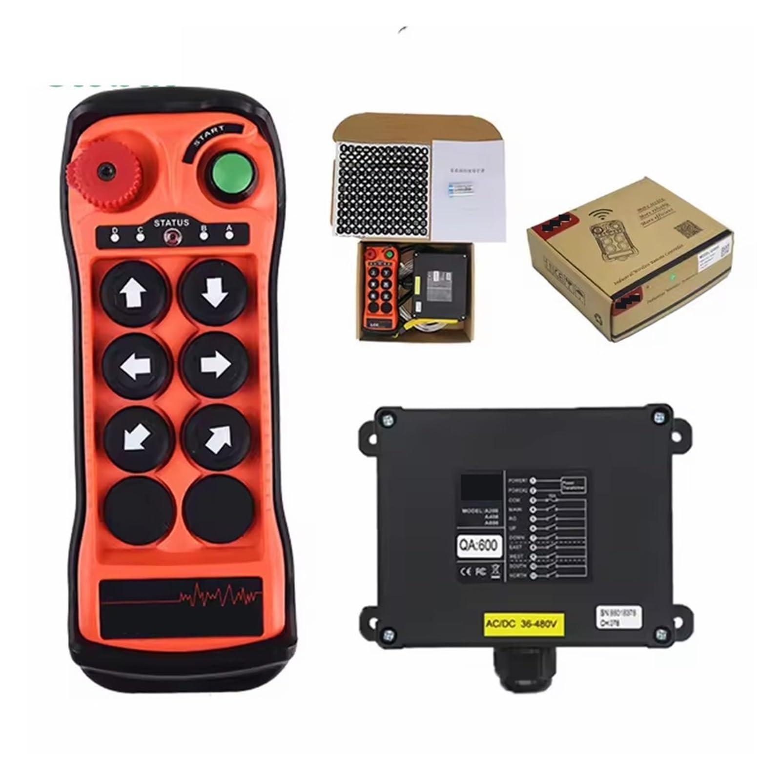 Controllo della Gru, Interruttori di Controllo remoto for Gru radiofonica Industriale Senza Fili a 6 Tasti a velocità Singola Pista Sollevamento Controller for(1T 1R,AC DC10-30)