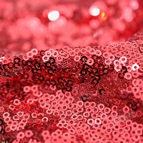 Miniatura 2 de Tela de encaje de lentejuelas de costura roja vendida por The Yard para disfraces, tela de punto de lentejuelas, mantel, camino de mesa, telón de