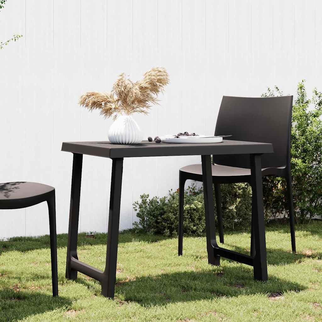 SXZenSpace Foldable Camping Table 79x56x64 cm, PP Wood-Look with Parasol Hole, Lightweight Outdoor Coffee/Side for Patio Balcony