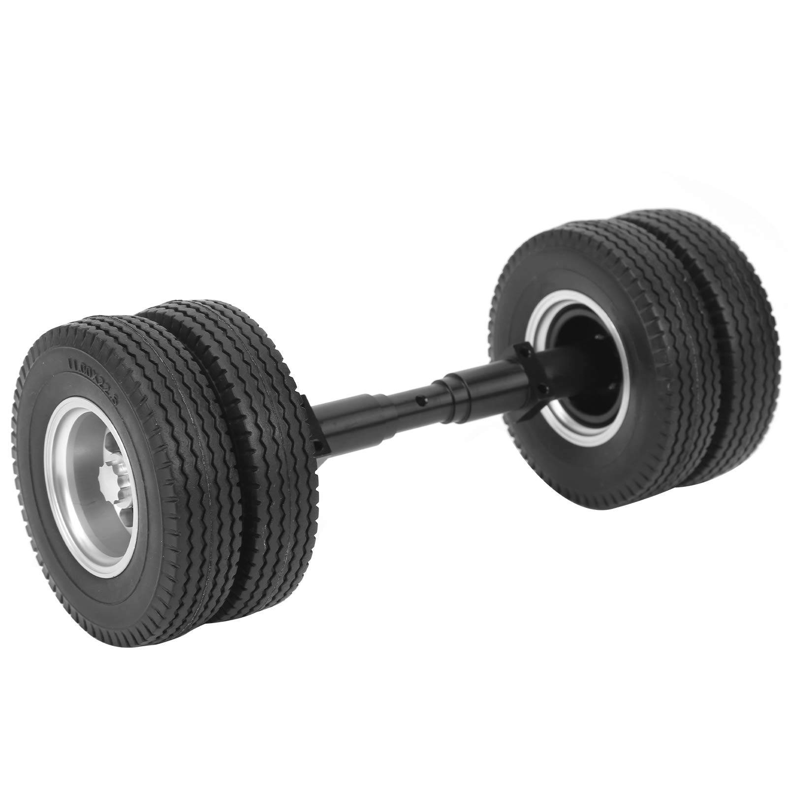 CHICIRIS Opona na tylną oś Przyczepy RC, Gumowa Piasta Koła 85 Mm do 1/14 | Koło ze Stopu Aluminium, Odporna na Zużycie Guma, Napęd Sześciokątny 12 Mm, do Samodzielnej Modyfikacji Przyczepy