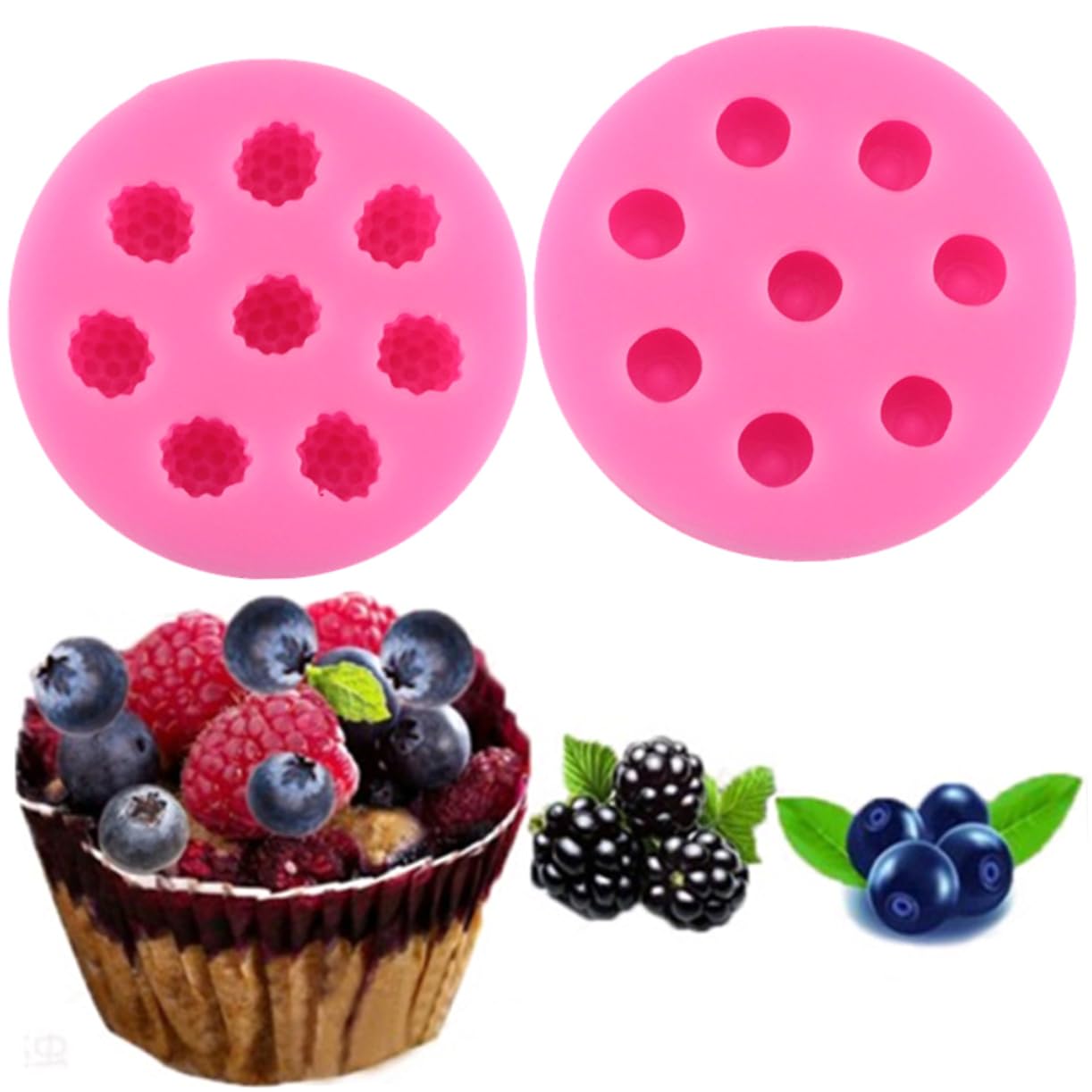 IMIKEYA 3pièces Moule Silicone à Compartiments Pour Décoration De Gâteaux Outil De Pâtisserie Pour Chocolat Et Desserts Rose
