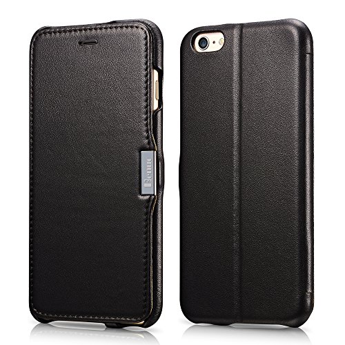 iPhone 6s Plus Case, Benuo [Luxury Series] [Stand Feature] Folio Case Flip Cover, Corrected Grain Genuine Leather Case [1 Card Slot] with Magnetic Closure for iPhone 6 Plus iPhone 6s Plus 5.5 inch (Coffee)