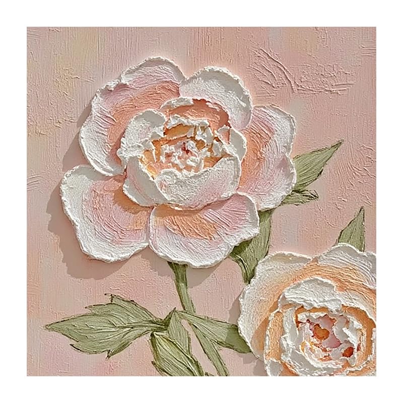 Peinture à l'huile abstraite rose 100x100 cm faite main pour la décoration murale