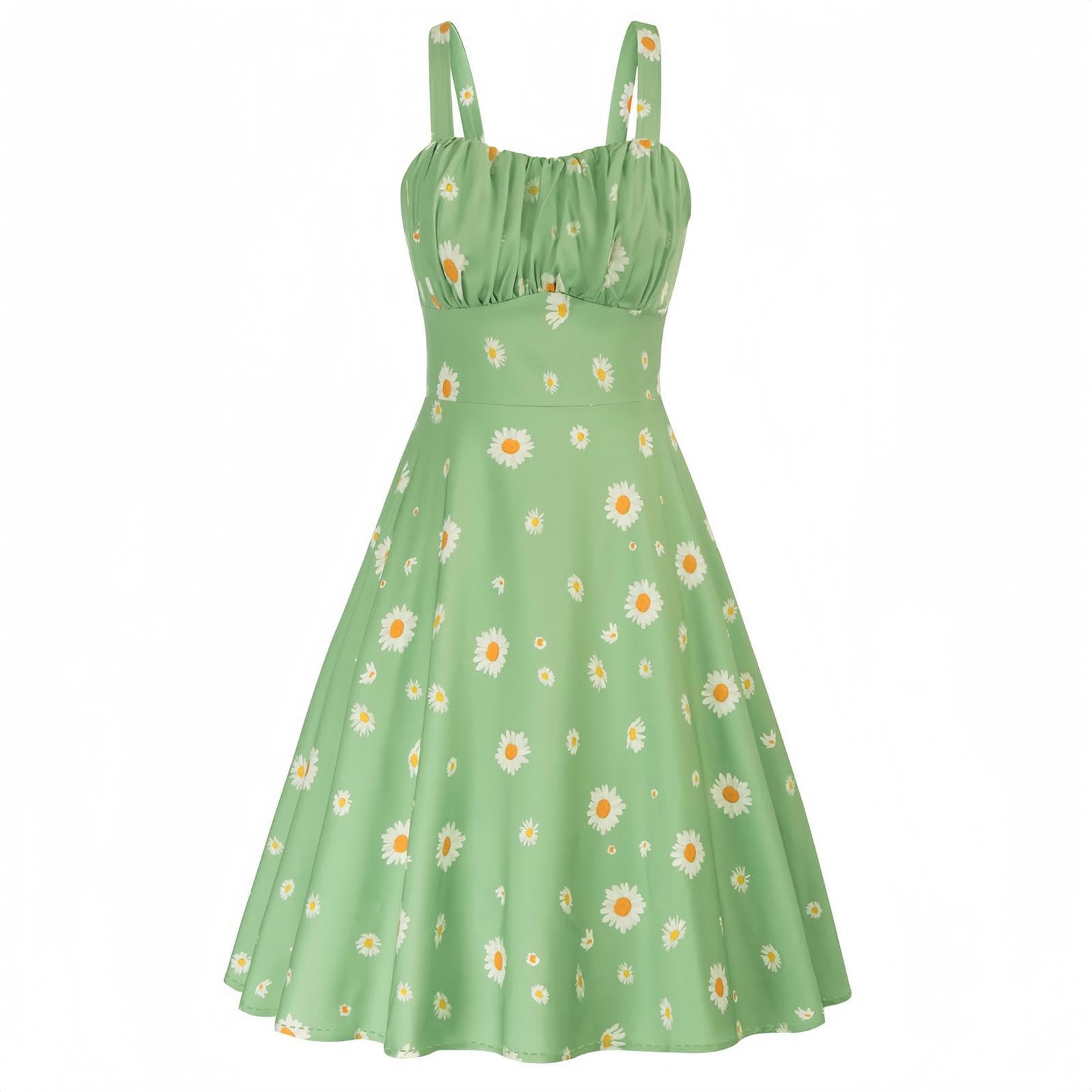 Generic Vestido Adelgazante Floral de Dos usos con Cuello Halter y Tirantes para Mujer