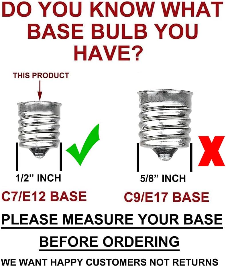 25 Pack Orange Christmas Replacement Bulbs C7 Glass Replacement Bulbs for Outdoor String Light, Patio Lights, C7/E12 Candelabra Base 5 Watt Great for Night Lights and Christmas Bulbs