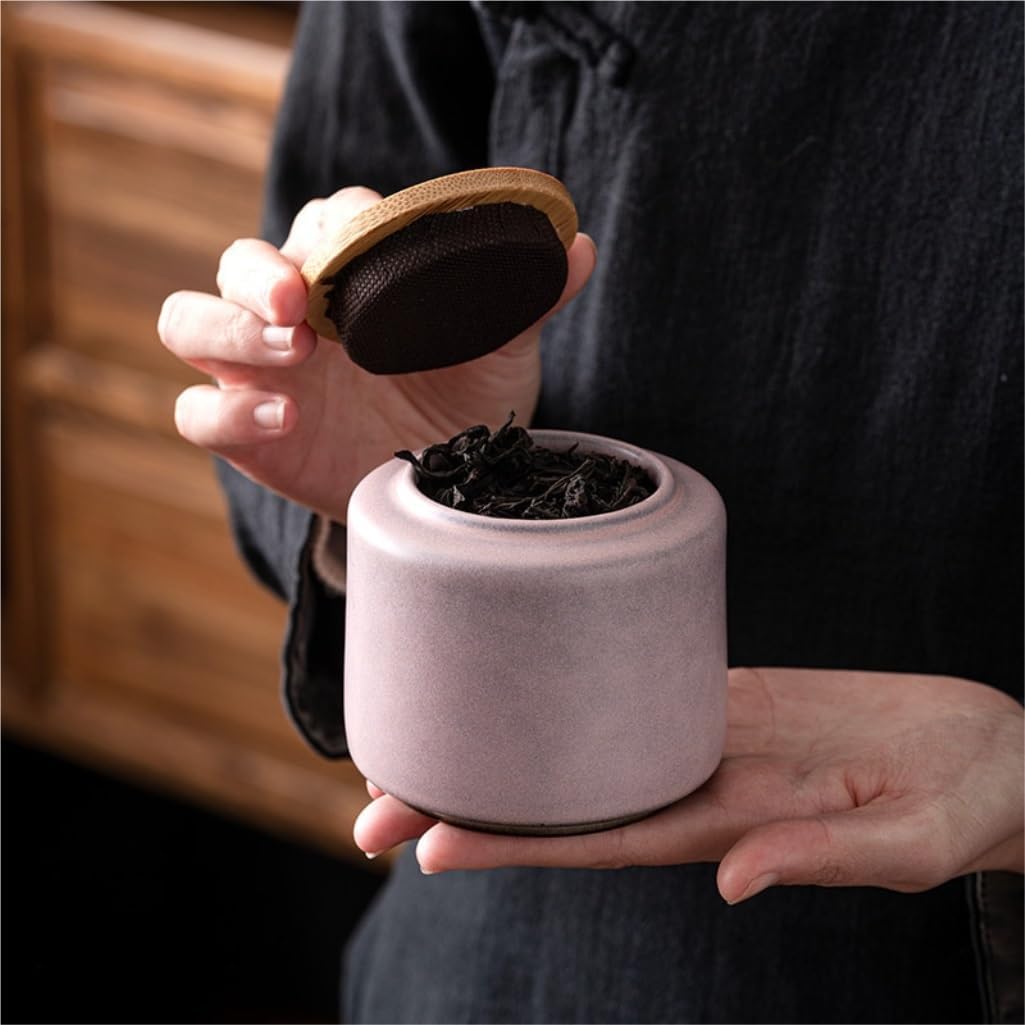SONGCHAO Sugar Jar Ceramic Loose Tea Storage Tank Empty Tank Small Household Kitchen Seasoning Storage Tank Sealed Tank Tea Tank Tea Canister (Color : B)