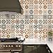 STICKEEP Boho Peel and Stick Wallpaper Tiles Waterproof Moroccan Tile Contact Paper for Kitchen Backsplash Self Adhesive Spanish Geometric Wallpaper for Bathroom Cabinets Tile Sticker 17.7