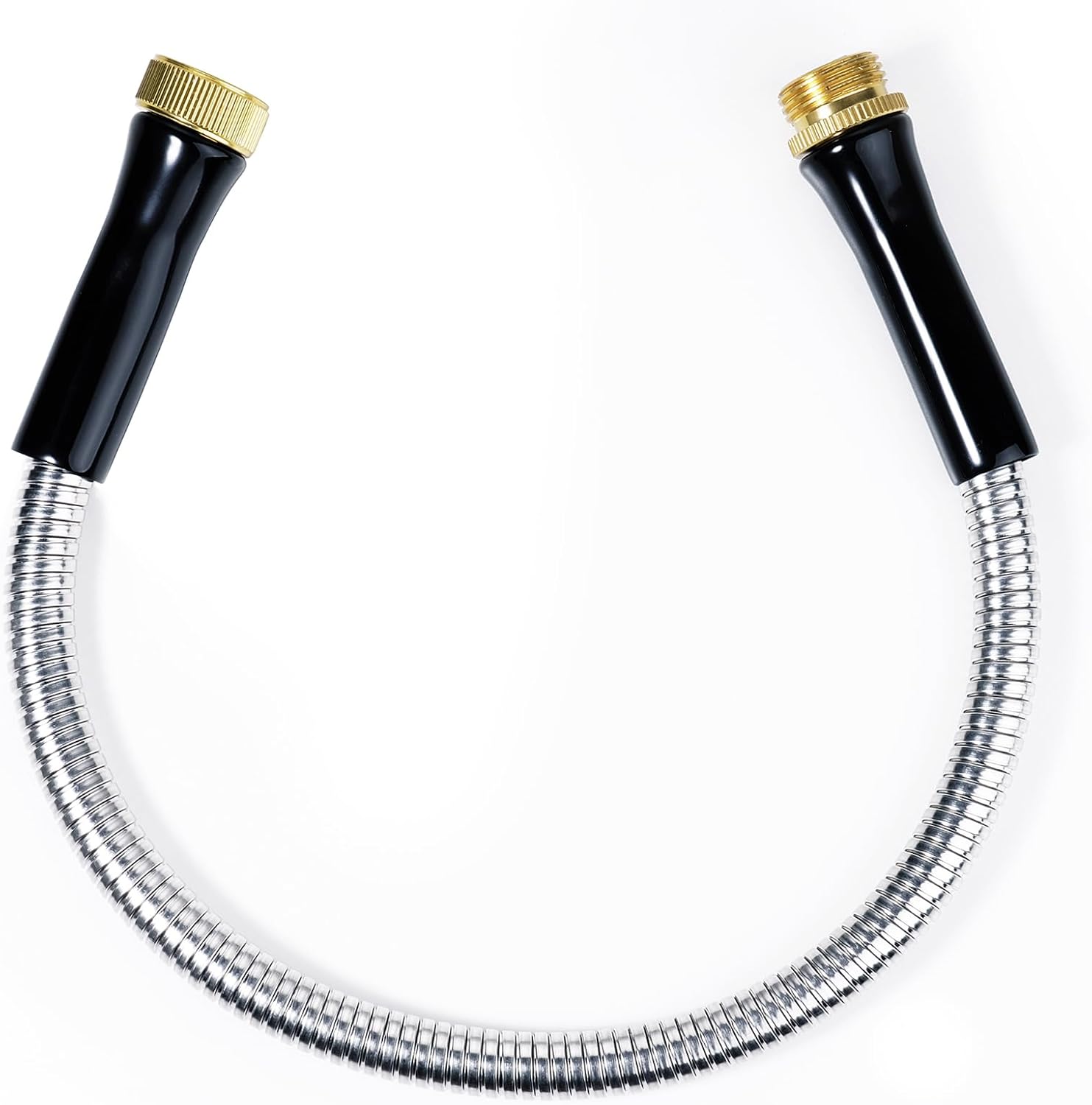 SheeChung Garden Hose 15ft x 5/8",Metal Garden Hose Extension Adapter for Hose Reel Faucet,Lightweight & Leakproof Leader Hose for Outdoor Yard,Heavy Duty 304 Stainless Steel Water Pipe,Male to Female