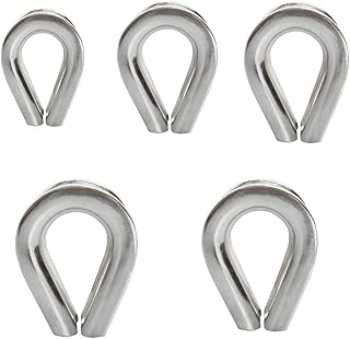 MH GLOBAL Stainless Steel Marine Heavy Duty Wire Rope Chain Thimble Rig Anchor 3/16