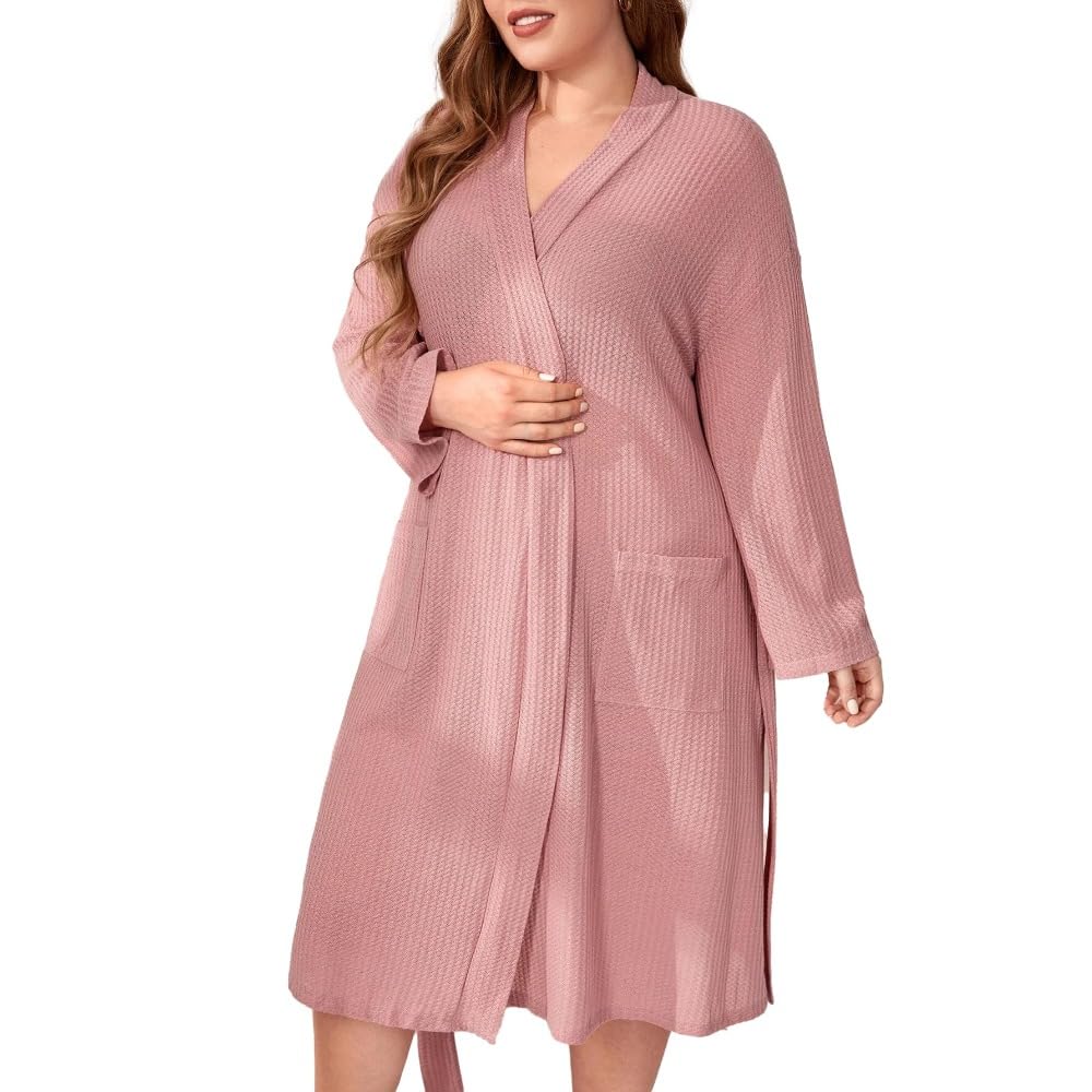 Hyfzxwx Women's A ’S Long Sleeve Robe With Pockets Plus Size Nightgown Loungewear Sleeping Robe Leggings/A/5Xl