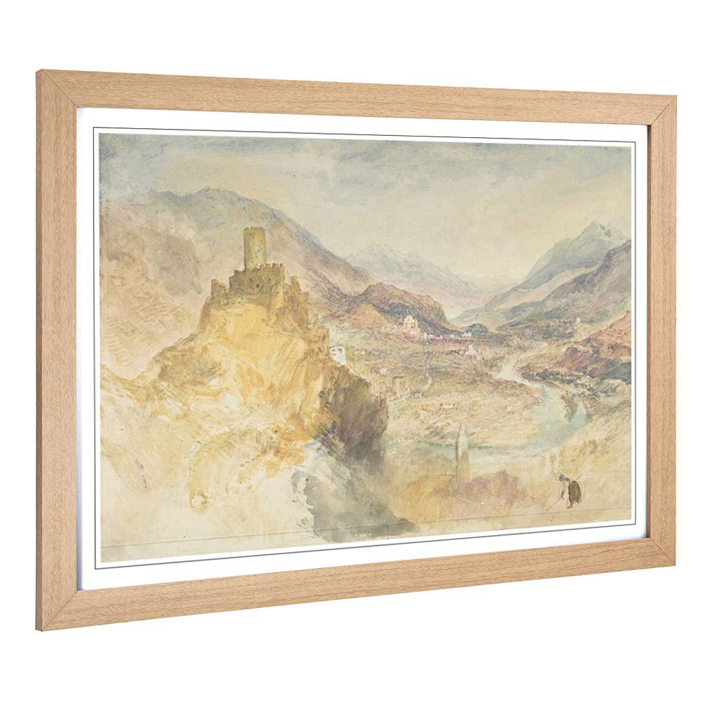 Big Box Art Framed Print of J.M.W (Joseph Mallord William Turner) Chatel Argent Design | Wall Art Picture| Home Decor for Living Room, Bedroom, Office, Oak, A2 / 24.5x18 Inch / 62x45cm