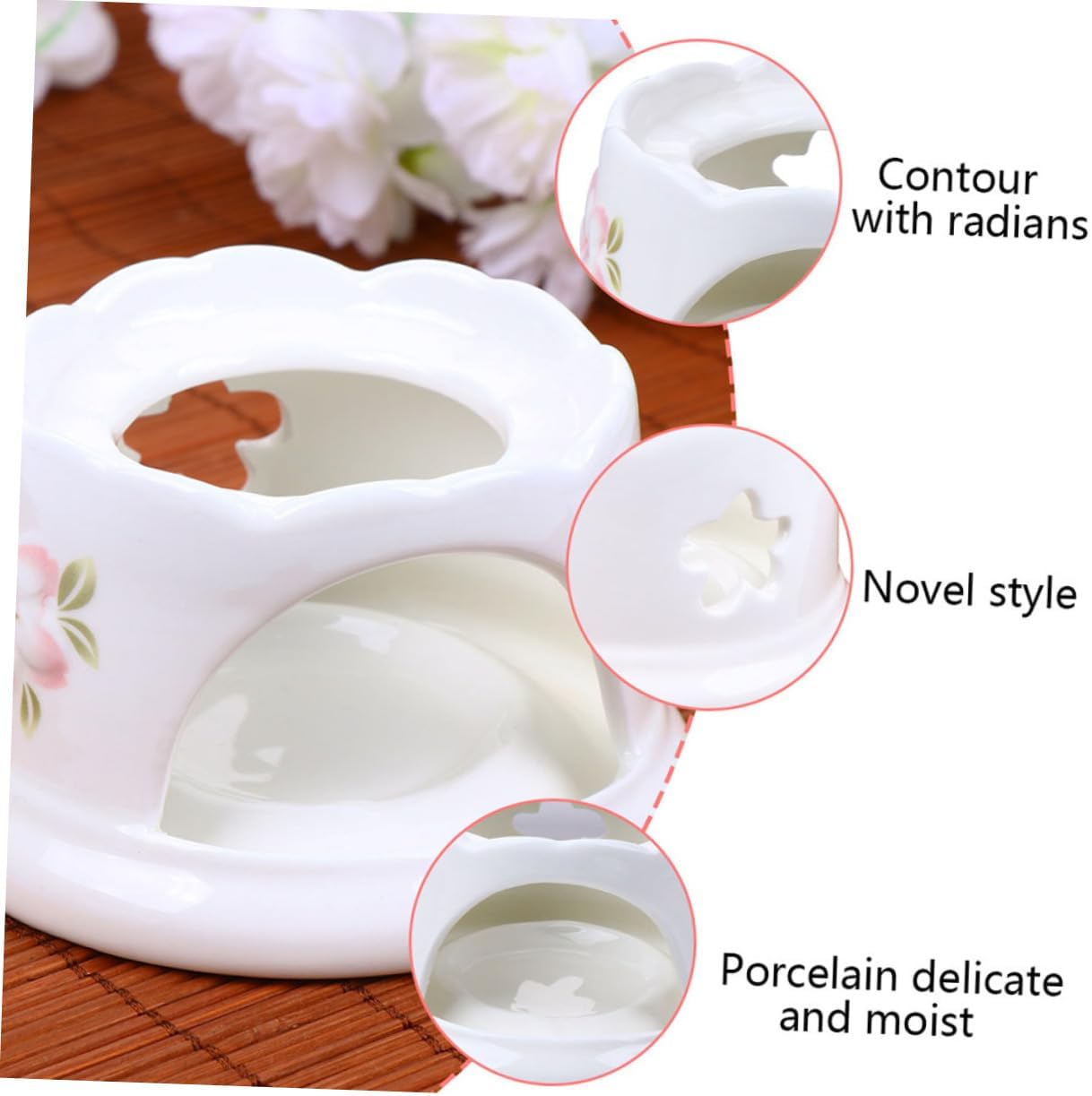 KICHOUSE Melting Pot Chocolate Cheese Fondue Pot Ceramic Base Electric Stove Included