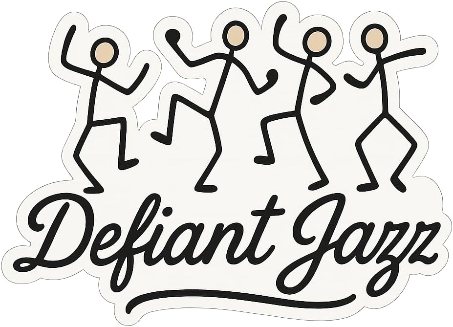 Stick Figure Dance Sticker - Fun Defiant Jazz Vinyl Decal for Laptops, Water Bottles, and More (3" x 2.25")