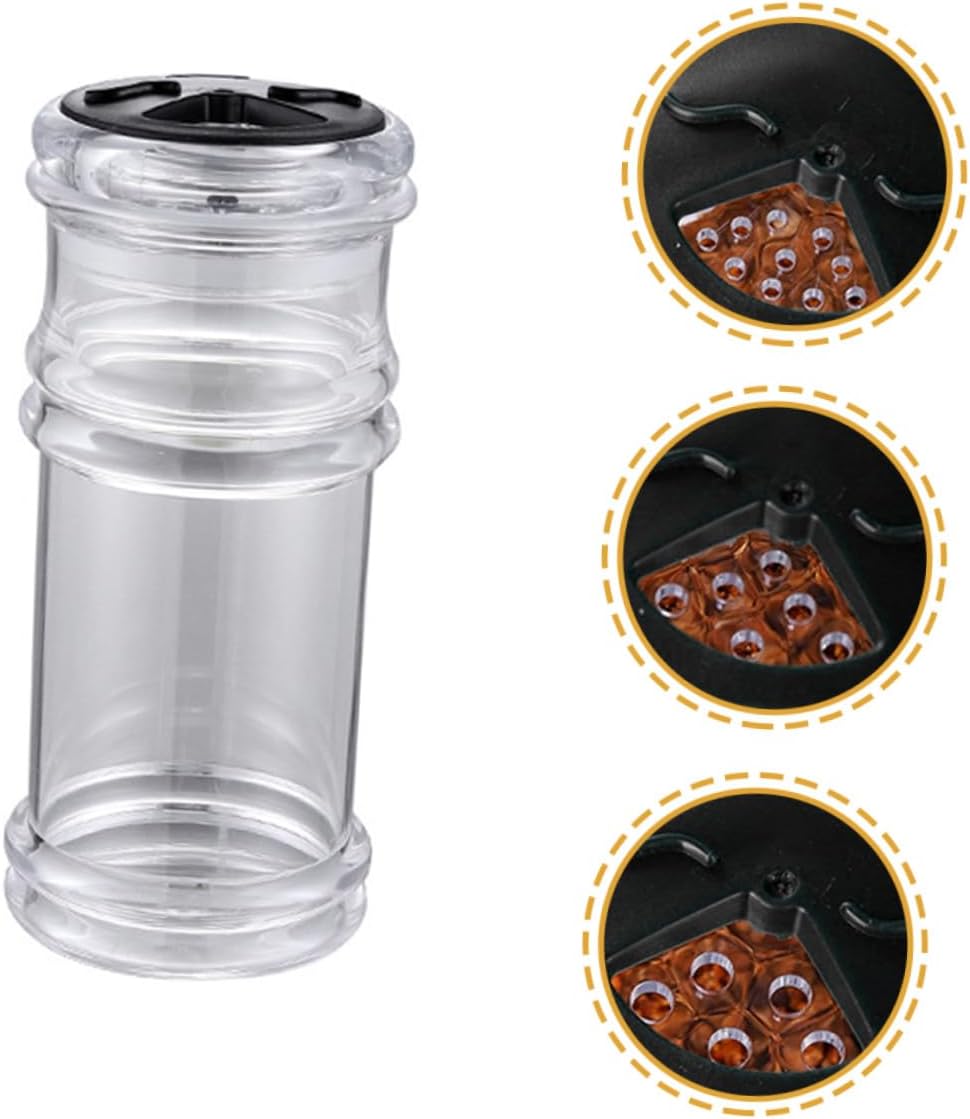 4Pcs Large Black Salt Shakers Kitchen Utensils Multifunctional Seasoning Bottles for Pepper Sugar Storage Household Restaurant Dining Use