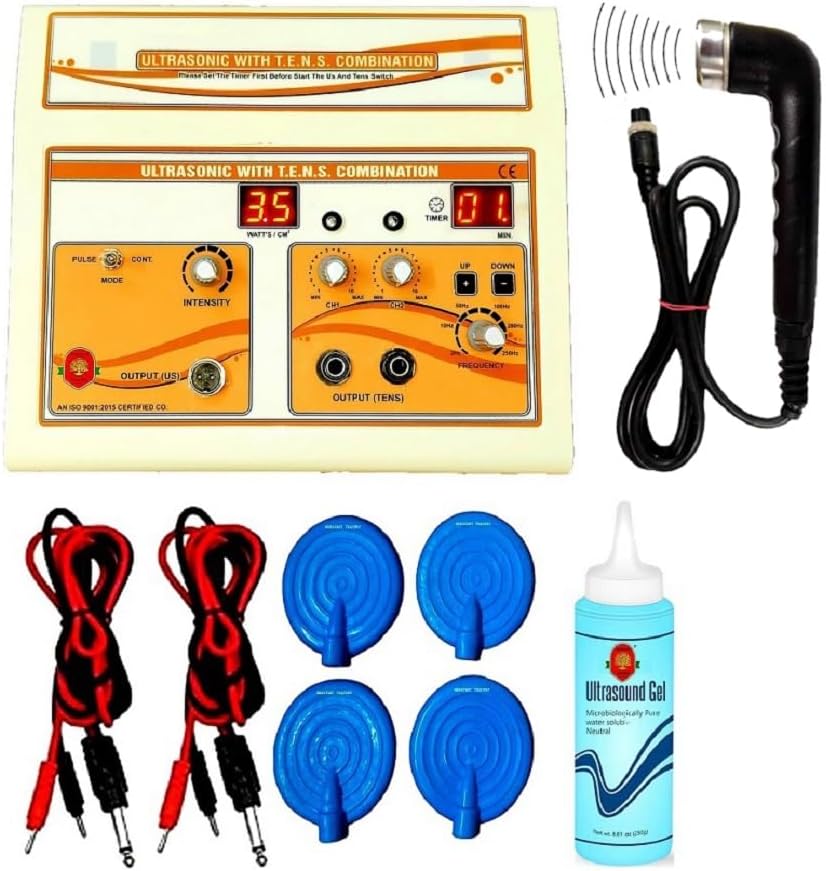 Ultrasound With Tens 2 Channel Electro Therapy Machine for Pain Relief with 1 Year Warranty