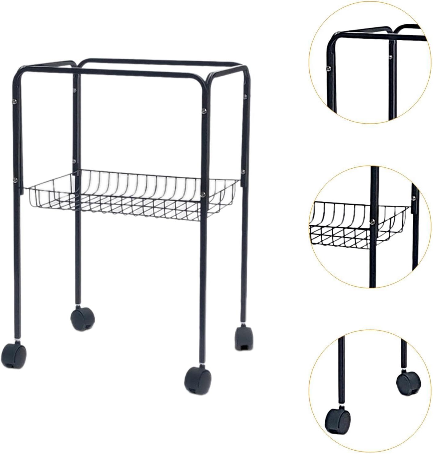 Generic Bird Cage Stand Vanity Tray Iron Frame Multifunctional Simple Pet Cage Stand Perfume Tray for Laundry Bedroom Home Bathroom, Black