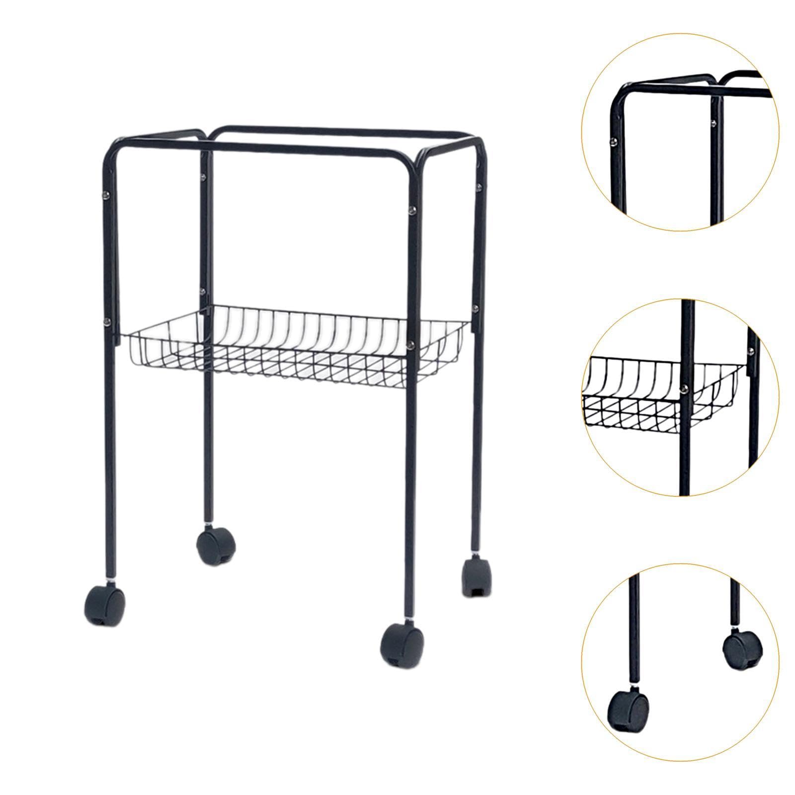 B Baosity Support pour Cage à Oiseaux, Plateau Décoratif Pratique avec roulettes et Structure Métallique, Idéal pour La Maison, La Chambre d'enfant, La Sall, Noir