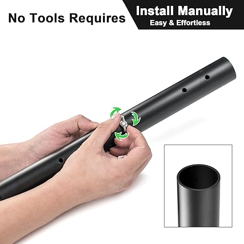 Miniatura 6 de Paquete de 4 extensores de patas de mesa, elevadores ajustables para patas de mesa, extensiones de patas de escritorio de acero resistente negro