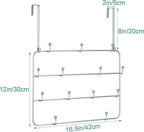 Miniatura 2 de Hotop Percha de metal multiusos para colgar sobre la puerta, colgador decorativo sobre la puerta para abrigos, sombreros, batas, ropa, toallas (1,