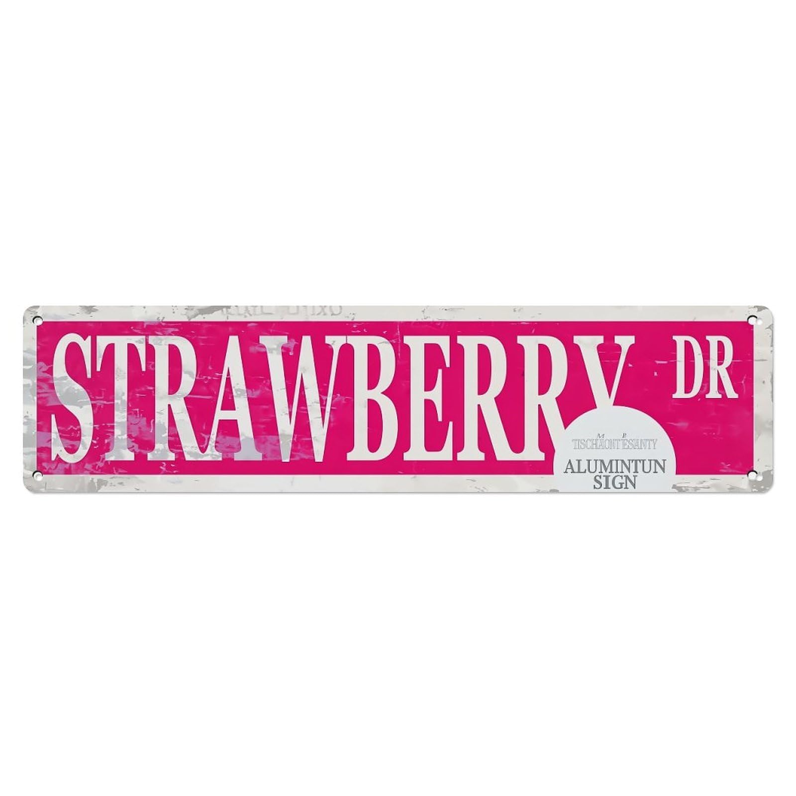 Jdyaojiesheng Vintage Strawberry Dr Aluminum Sign Tin Sign Retro Metal Wall Decor Metal Poster, Home Bar Garage Farmhouse Cafe Wall Art Decoration 4X16inch