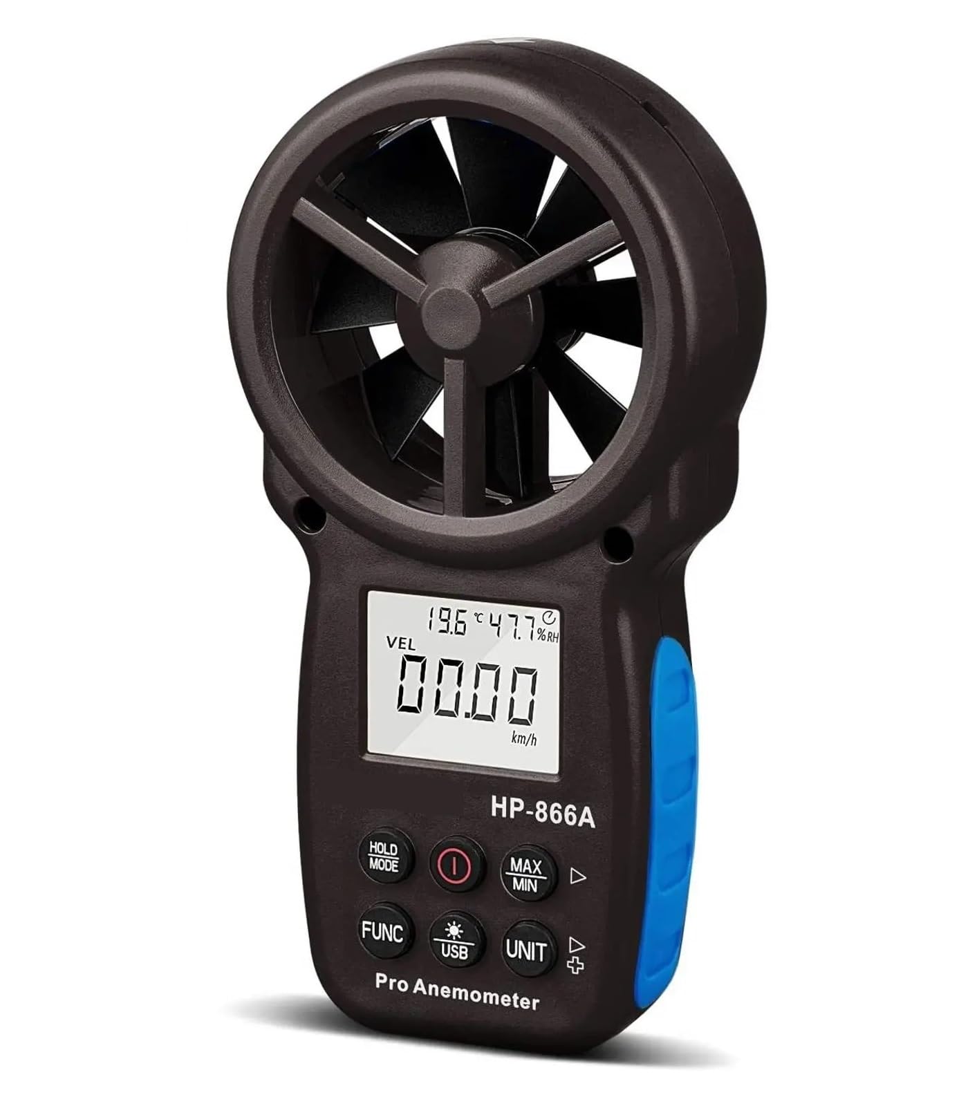 Anemómetro Medidor De Velocidad Del Viento Probador De Flujo De Aire Portátil Interfaz USB Prueba De Temperatura De Mano