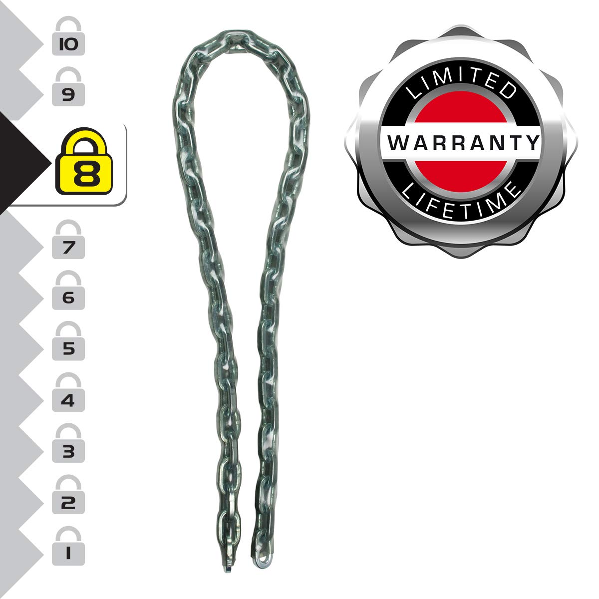 Master Lock 8018EURD Cadena de acero endurecido, 2 m