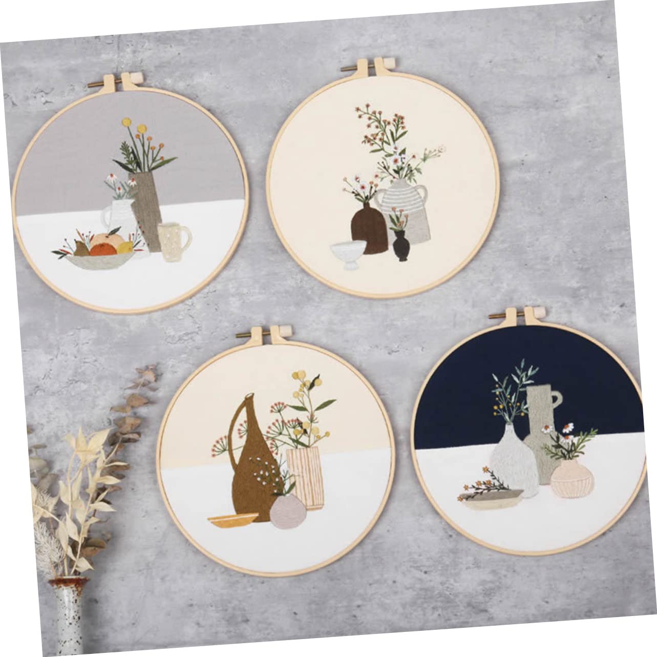 Anneome 4 Sets Kit de Bordado DIY Hilo de Poliéster para Adornos y Manualidades