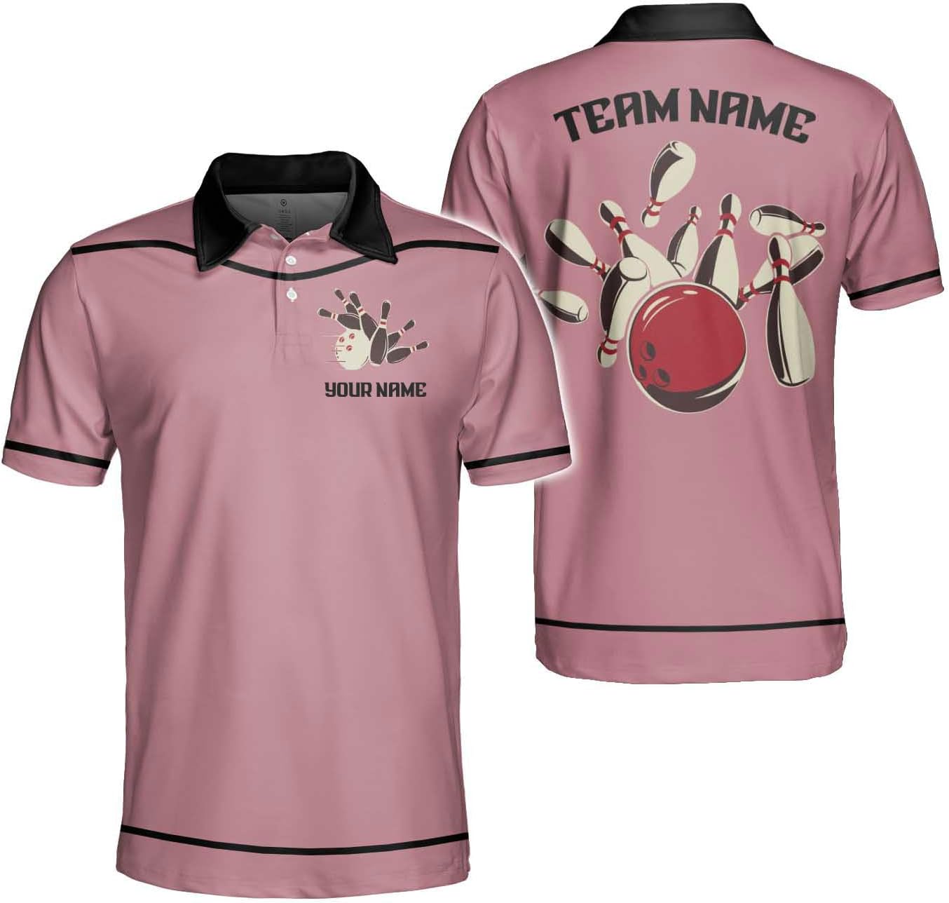 Personalized Name Bowling Polo Shirt 3D for Men and Women, Bowling Shirt, Bowling Shirts for Men Team Bowling Shirt
