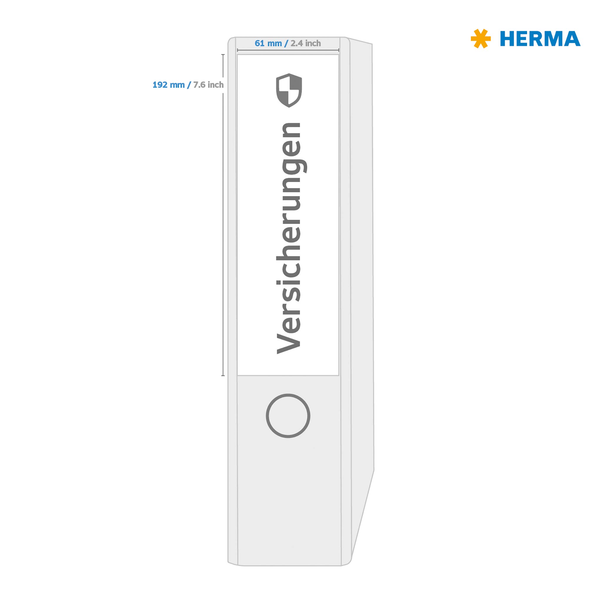 HERMA 12901 Ordnerrücken Etiketten ablösbar kurz breit, 4000 Stück, 192 x 61 mm, 4 pro A4 Bogen, selbstklebend, bedruckbar, blickdicht, blanko Papier Ordneretiketten Rückenschilder Aufkleber, weiß