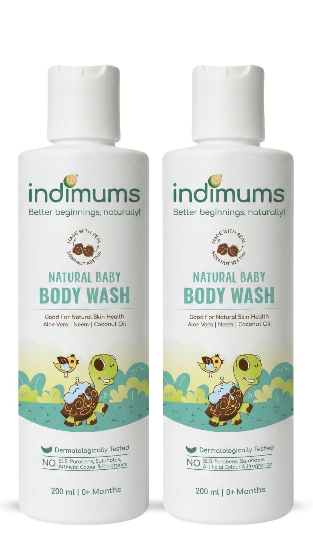 The Indi Mums Reetha-Based Natural Baby Body Wash - Protects Natural Oils & Promotes Skin Health, Gentle, No Tear, PH Balanced & Hypoallergenic Formula, 0 Month+ | 2X200ml | 400ML-picture-10