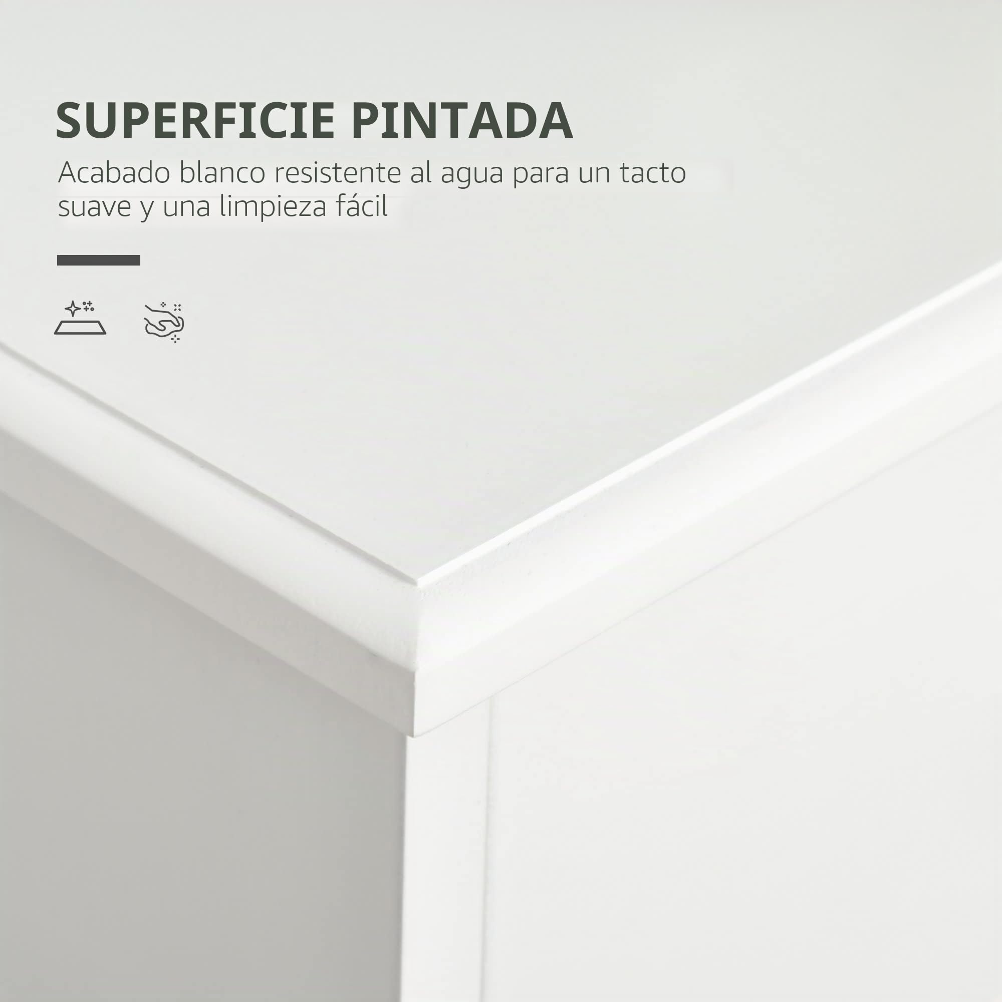HOMCOM Aparador Armario para Microondas Vitrina 90x40x82cm Blanco Madera | Unidad de almacenamiento para cocina y comedor