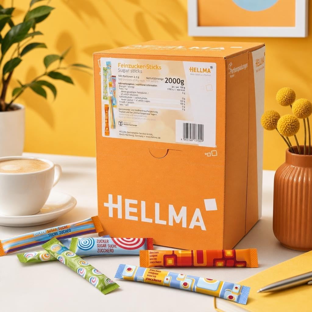 HELLMA Sticks de sucre fin 4g Bte 500