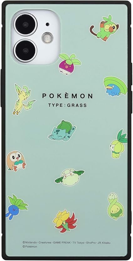 Amazon グルマンディーズ ポケットモンスター Iphone12 Mini 5 4インチ 対応 スクエアガラスケース くさタイプ Poke 685c グリーン グルマンディーズ 家電 カメラ
