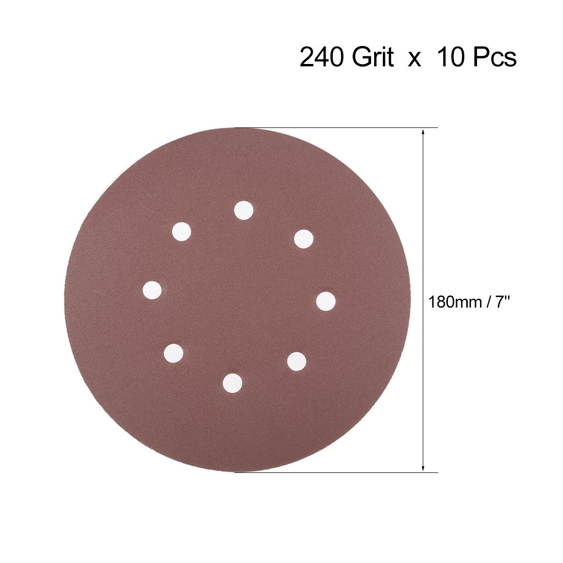 7 Inch Hook & Loop Sanding Discs - 240 Grit -2