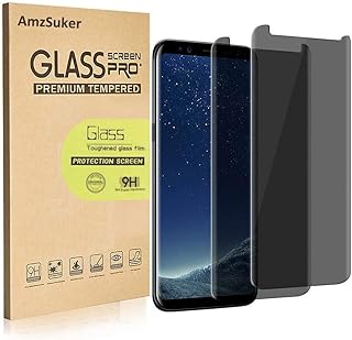 [2 Pack] for Galaxy S8 Plus Privacy Screen Protector, AmzSuker Anti-Spy 3D Curved Tempered Glass [Case Friendly][9H Hardness][Anti-Scratch] Screen Protector for Samsung Galaxy S8 Plus