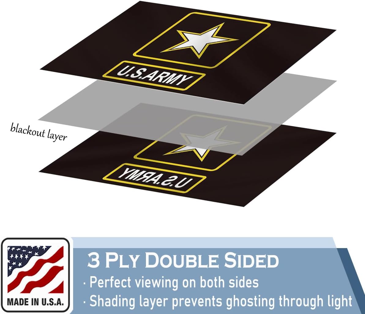 Black US Army Star Military Flags 2x3 FT 100% Made in The USA-Heavy Duty Vibrant colors Double Sided United States Army Flag with 2 Brass Grommets for Home/Company/Indoor Outdoor Decoration