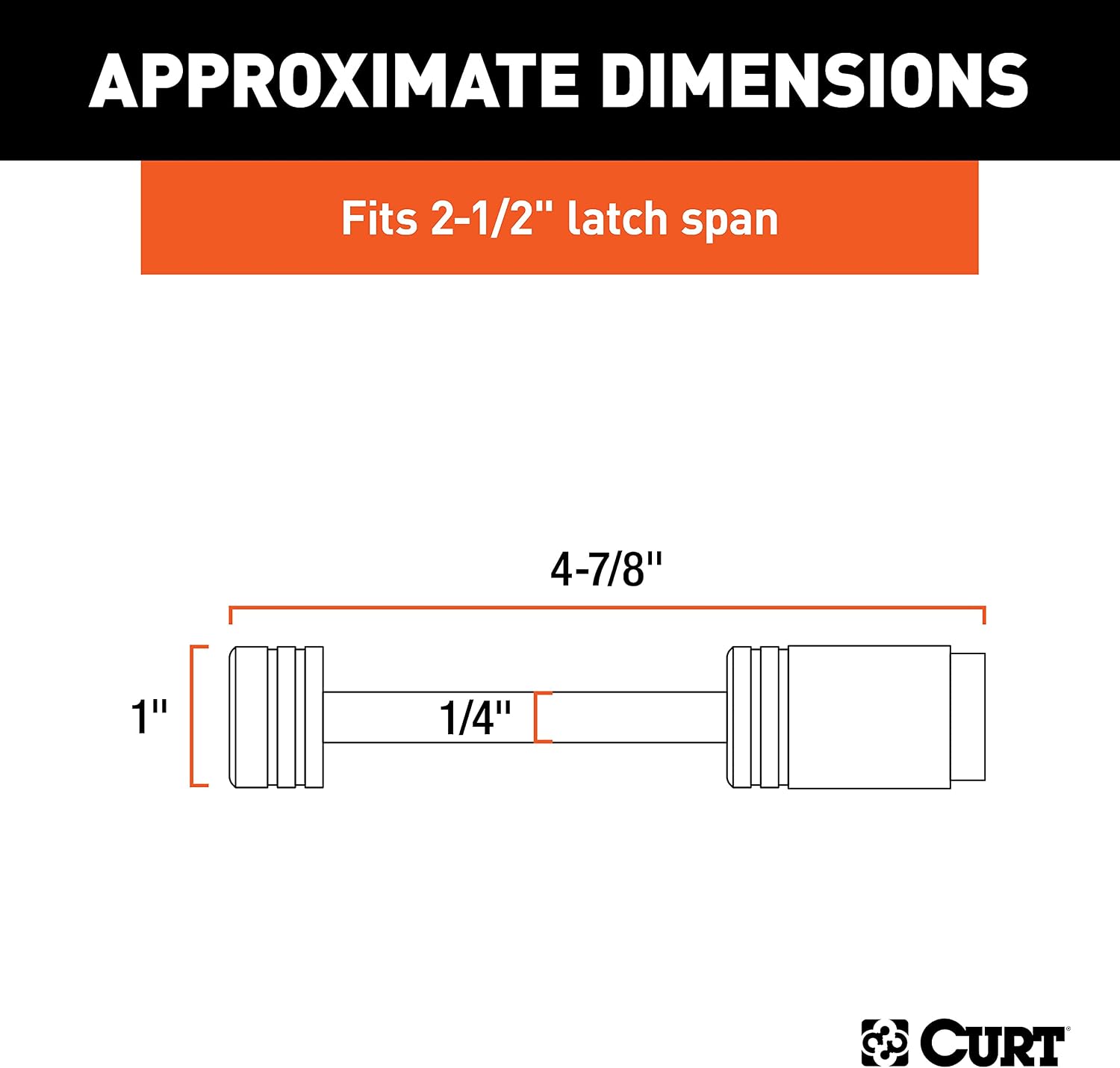 CURT 23522 Chrome Trailer Tongue Coupler Lock, 1/4-Inch Pin Diameter, Up to 2-1/2-Inch Span