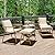 YITAHOME 3 Pieces Conversation Bistro Set with Ottoman, All-Weather Patio Bistro Set with Footrest, Small Patio Conversation Set for Balcony Outside, Outdoor Chairs with Ottomans and Coffee Table