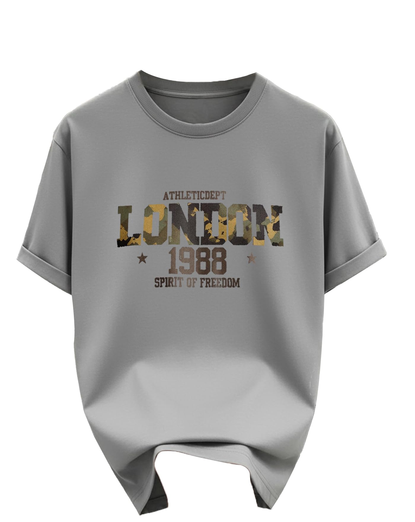 ausk Women's Oversized London 1988 Graphic Printed T-Shirt | Half Sleeve Round Neck Casual Loose Fit Tee | Perfect for Summer, Travel, Vacation-picture-19