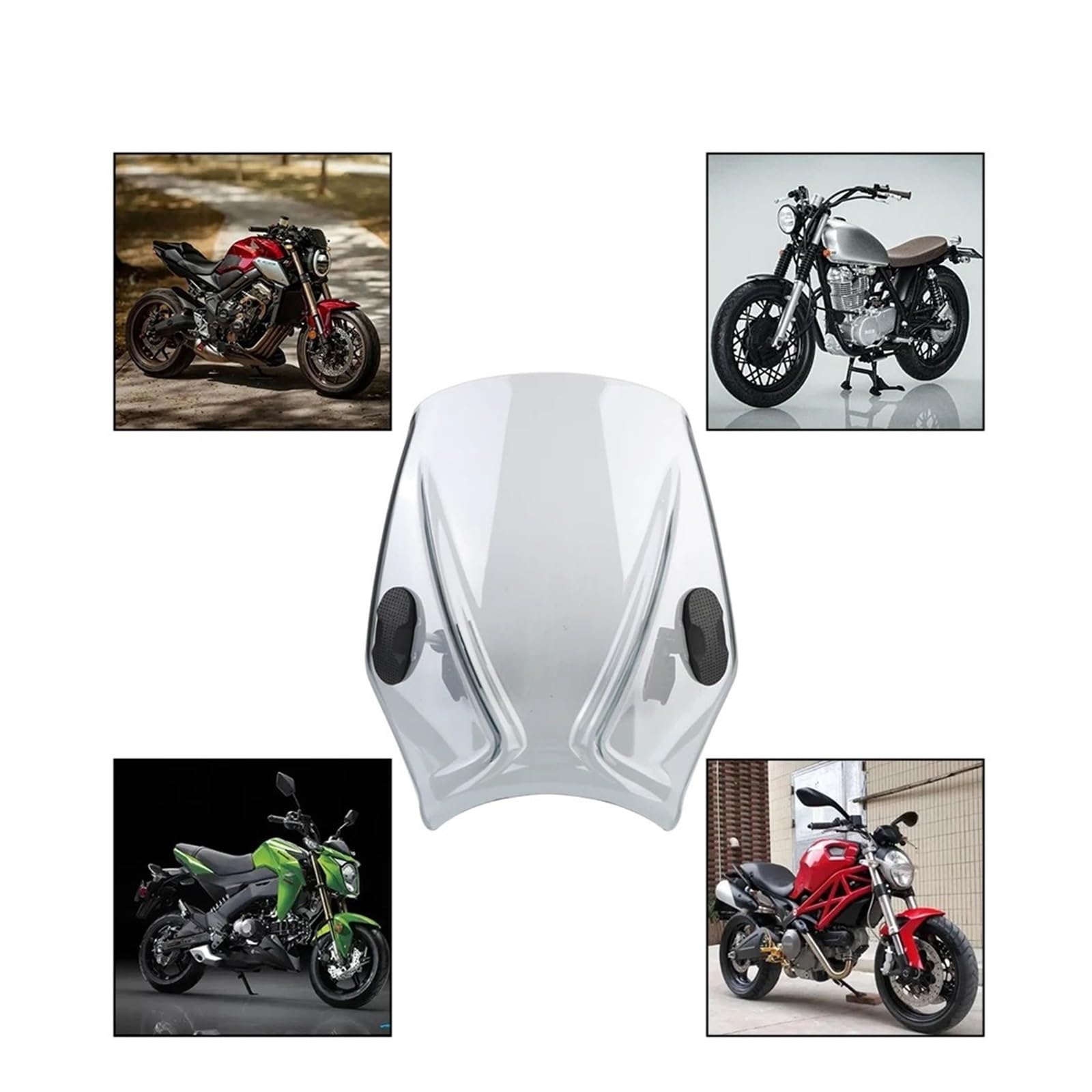 Spoiler Parabrezza Per Hon&da CB650R Per Kawasaki XSR700 XSR900 Universale Per Parabrezza Moto Da Strada Deflettori