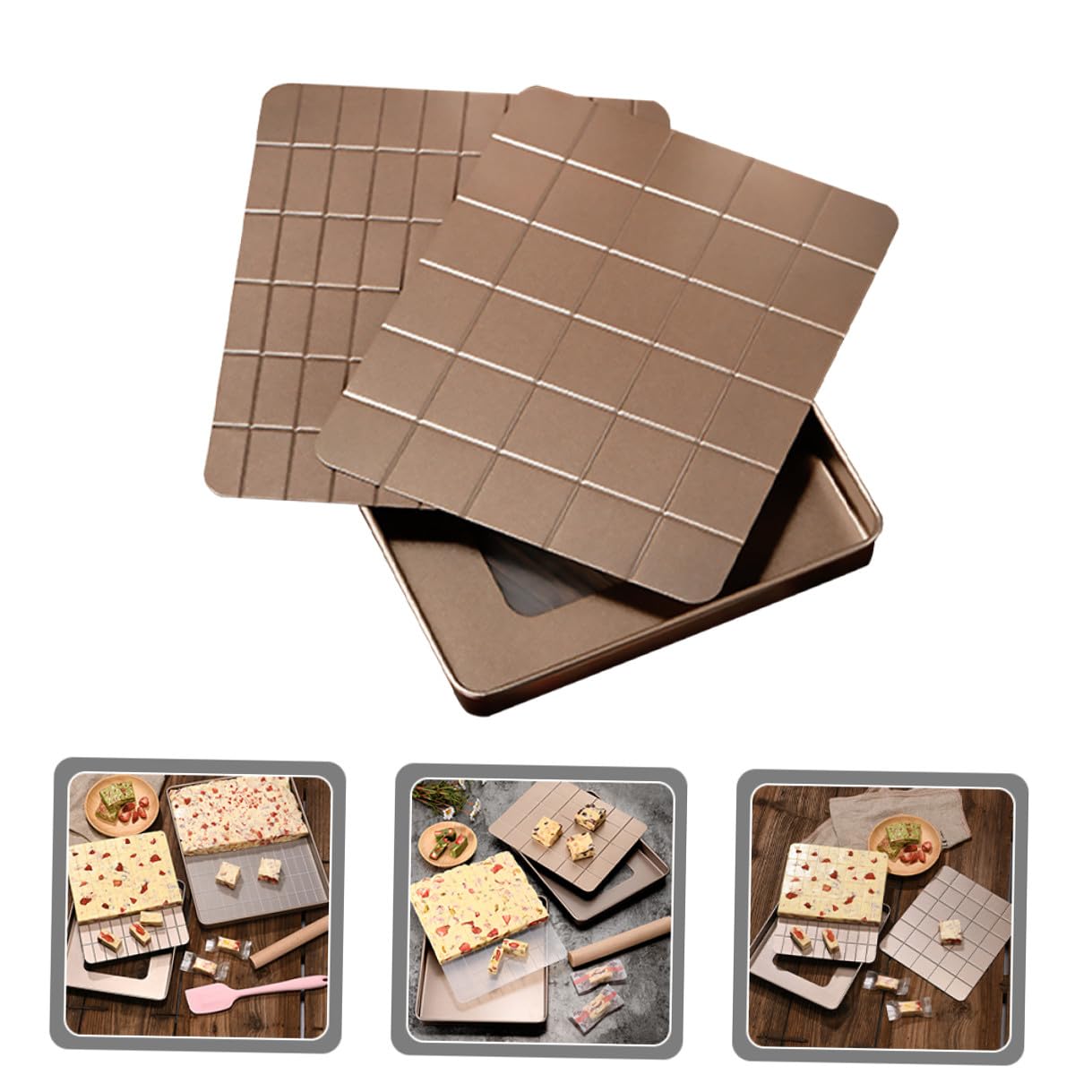 Gadpiparty Set Stampi per Torrone in Metallo Resistente con Griglia Integrata, Facile da Pulire e Anti-deformazione, per Cucina e Preparazioni Dolciarie Professionali