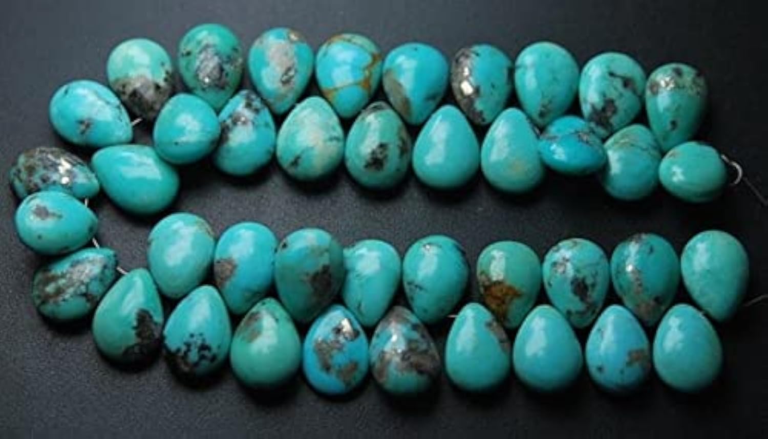 Turquoise Sleeping Beauty briolettes poire de qualité rare pour bijoux haute joaillerie
